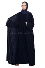 Chiffon Metallic Open Abaya