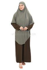 Free Size Premium Khimar Light Olive Grey