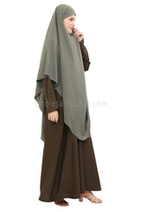 Free Size Premium Khimar Light Olive Grey