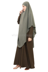 Free Size Premium Khimar Light Olive Grey