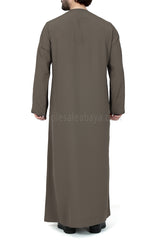 Men's Premium Emirati Thoube  With Buttons & Tassel Olive Green