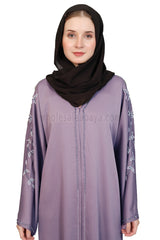Open Abaya Style With Leaf  Handwork
