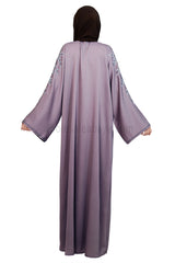 Open Abaya Style With Leaf  Handwork