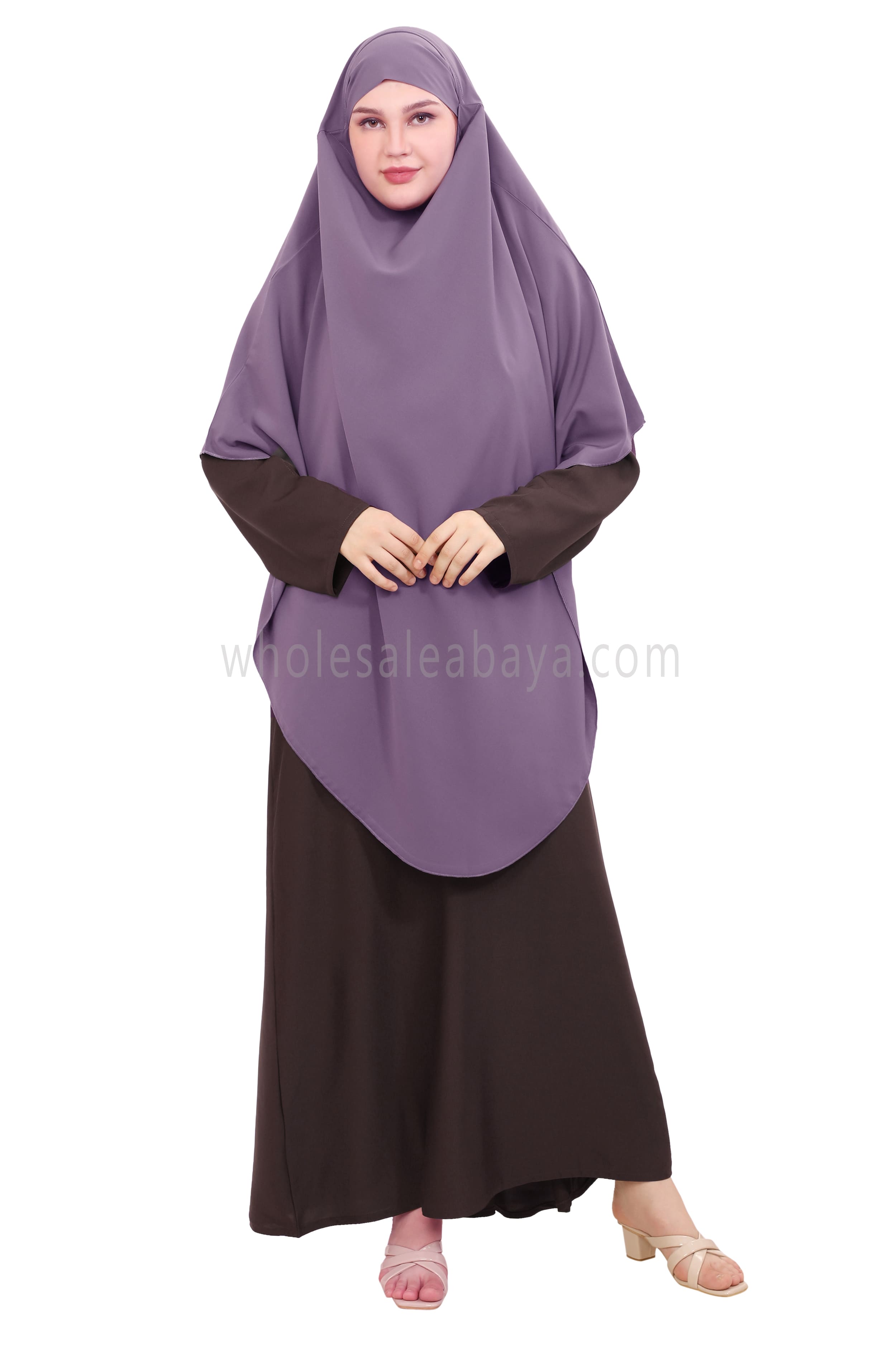 Free Size Premium Khimar Lilac Grey