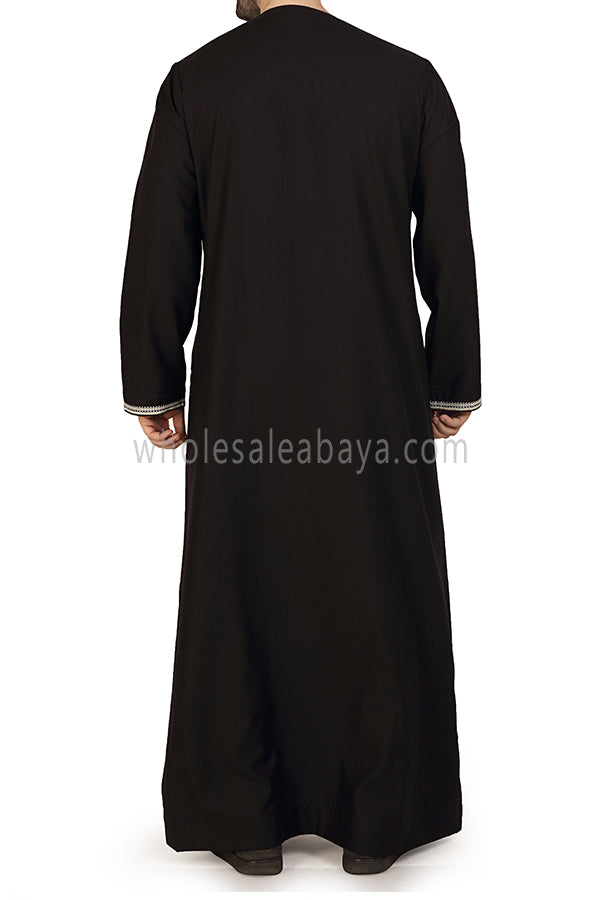 Embroidered Omani Thoube 90049 RL12 Black