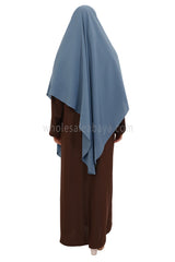 Free Size Premium Khimar Blue Grey