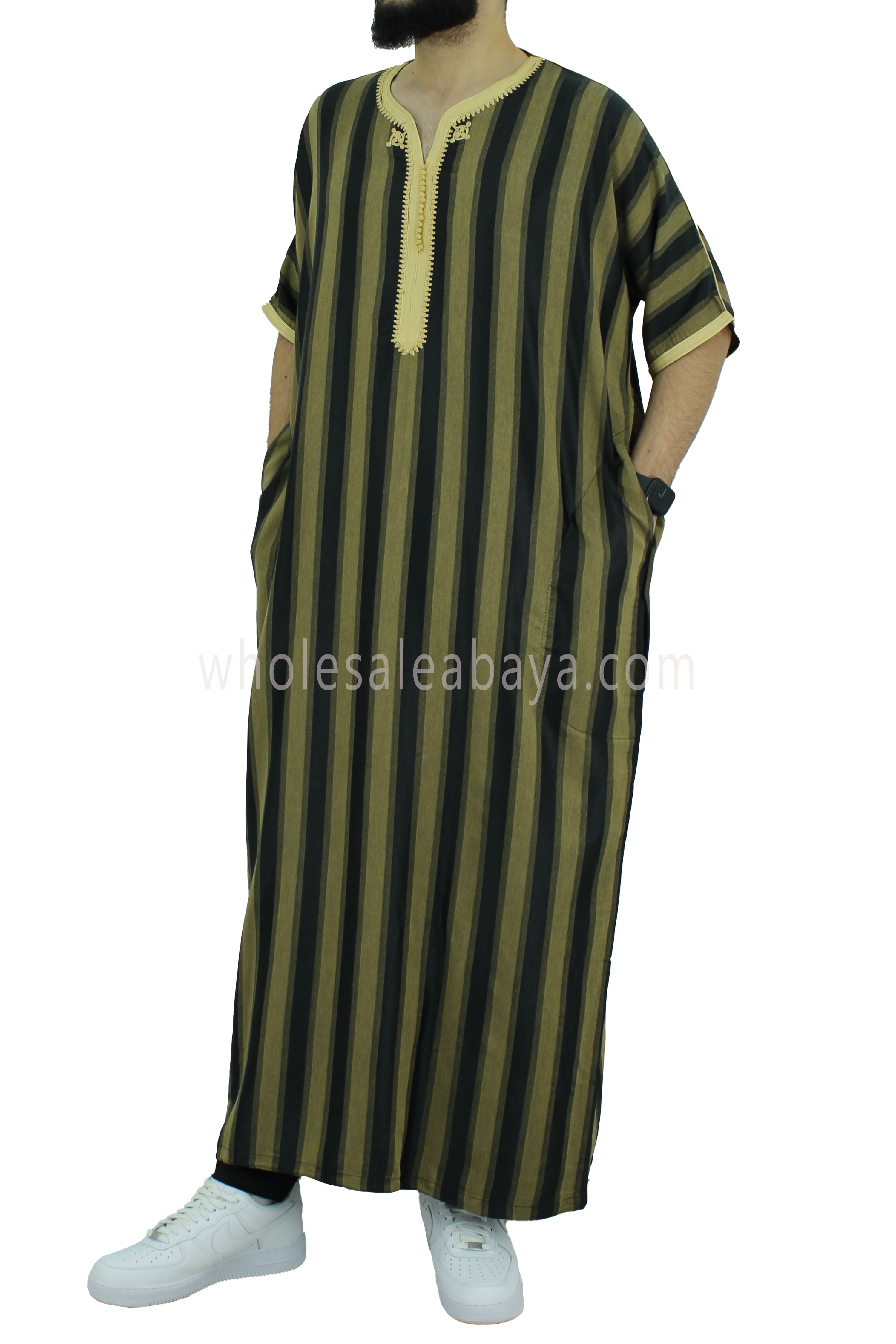 Moroccan Stripped  Thoube Half Sleeve 90040