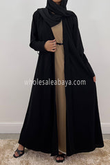 Two In One Front Open Abaya C-22/2 Black/Nude