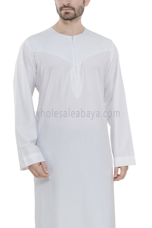 Latest design Men's Omani Style Thoube 90008 RL18 White