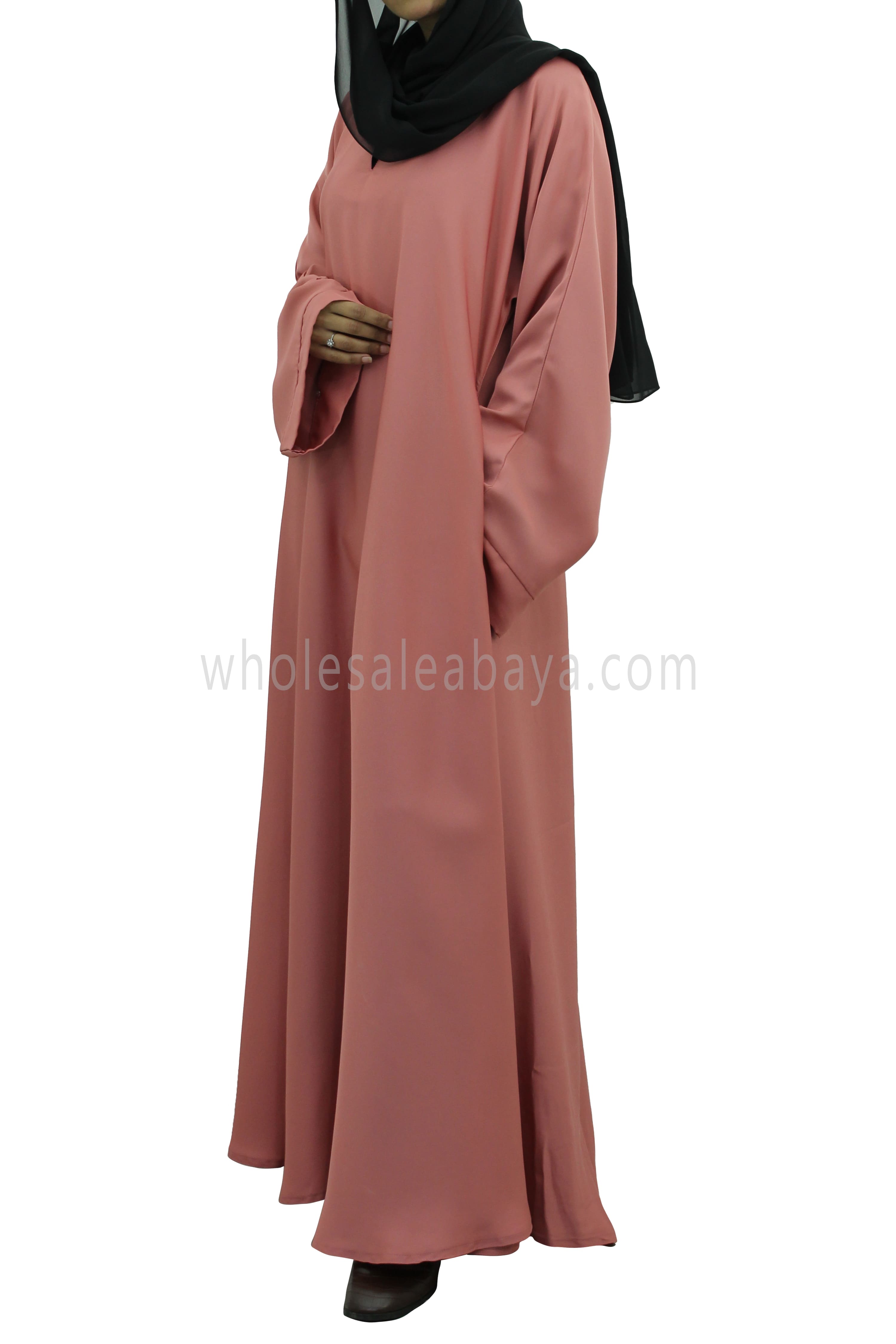 A Premium Nida Fabric Plain Close Abaya With Matching Belt 30418 C2