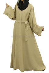 A Premium Nida Fabric Plain Close Abaya With Matching Belt 30418 C2