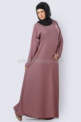 Sober and beautiful Solid colour Nida Fabric Abaya Model No 30076