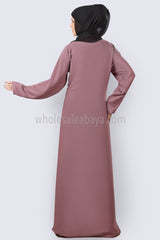 Sober and beautiful Solid colour Nida Fabric Abaya Model No 30076