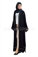 Plain Pocket Nida Abaya - 30127