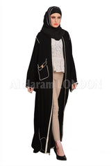 Plain Pocket Nida Abaya - 30127