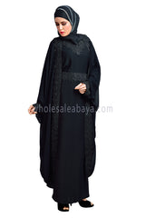 Black Double Layered Abaya 30133