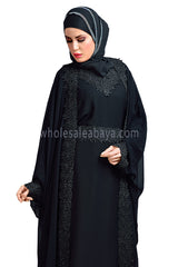 Black Double Layered Abaya 30133