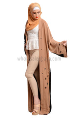 Handwork Front Open Nida Abaya - 30153