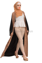 Handwork Front Open Nida Abaya - 30153