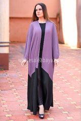Modern Pleated Purple Abaya - 30199