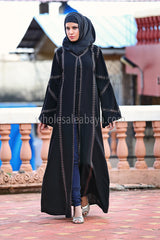 Aari Embroidered Belted Abaya - 30211