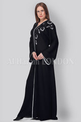 Black Closed Pine Nida Abaya - 30230