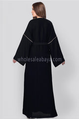 Black Bouquet  Closed Abaya - 30235