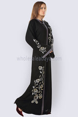 Asymmetric Motif Jersey Abaya -30248