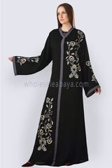 Asymmetric Motif Jersey Abaya -30248