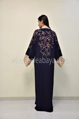 Stunning Fine Nida Fabric Chiffon Open Abaya with Embroidery Work 30334