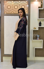 Stunning Fine Nida Fabric Chiffon Open Abaya with Embroidery Work 30334