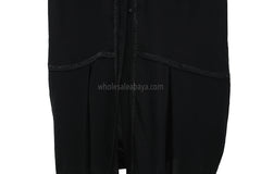 Black Dubai nida fabric, open abaya, diamante stonework and nida fabric matching belt 30393