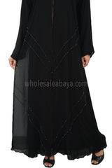 Nida/Chiffon Classic Dubai Style Handwork Front Open Style Abaya 30402