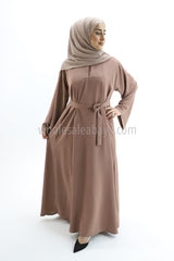 Nida Fabric Plain Abaya with Matching Belt 30418 C1