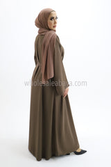 A Premium Nida Fabric Plain Close Abaya With Matching Belt 30418 C2