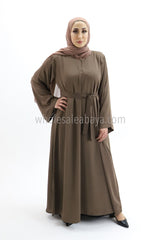 A Premium Nida Fabric Plain Close Abaya With Matching Belt 30418 C2