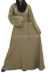 Nida Fabric Plain Close Abaya With Matching Belt 30418 C2