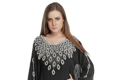 Black Dangling Motif Farasha Kaftan-40060