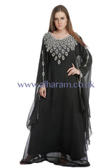 Black Dangling Motif Farasha Kaftan-40060