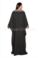 Black Embroidered Farasha Kaftan-40206