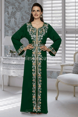 Belted Green Farasha Kaftan-40214