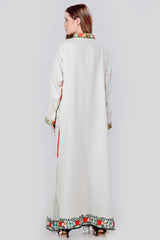 Elegant White Linen Overcoat 40237