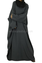 Butterfly Abaya C-4 Charcoal Grey