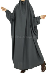 2 piece Jilbab With Naqaab C-4 Charcoal Grey