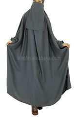 2 piece Jilbab With Naqaab C-4 Charcoal Grey