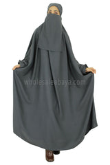 2 piece Jilbab With Naqaab C-4 Charcoal Grey