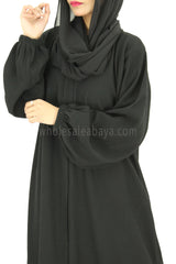 30051-E Fukro Black Abaya Coat