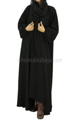 30051-E Fukro Black Abaya Coat
