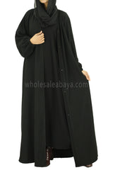 30051-E Fukro Black Abaya Coat