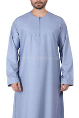 Men's Plain Omani Style Thoube 90008 Sky Blue